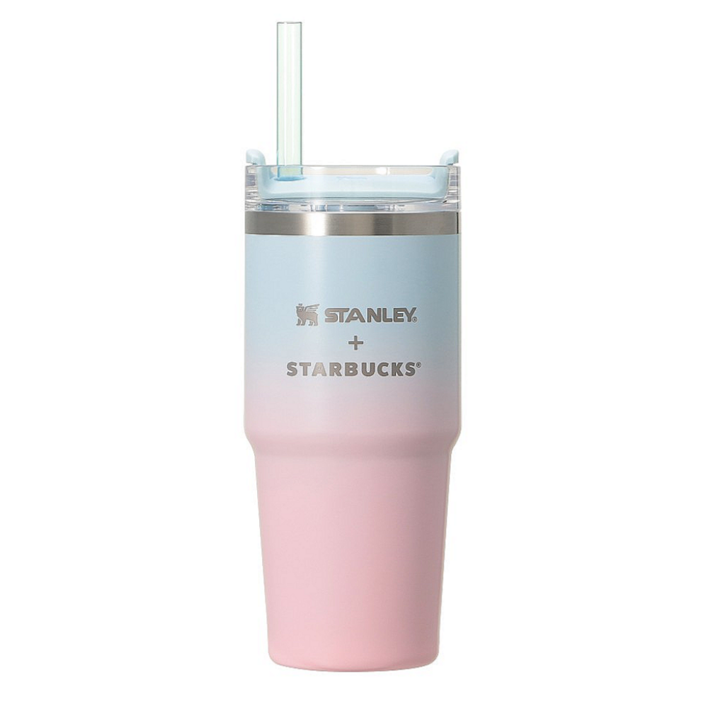 일본 스타벅스 2025 벚꽃 한정 실리콘 스트랩 병 페일 블루 532ml - 상품 이미지