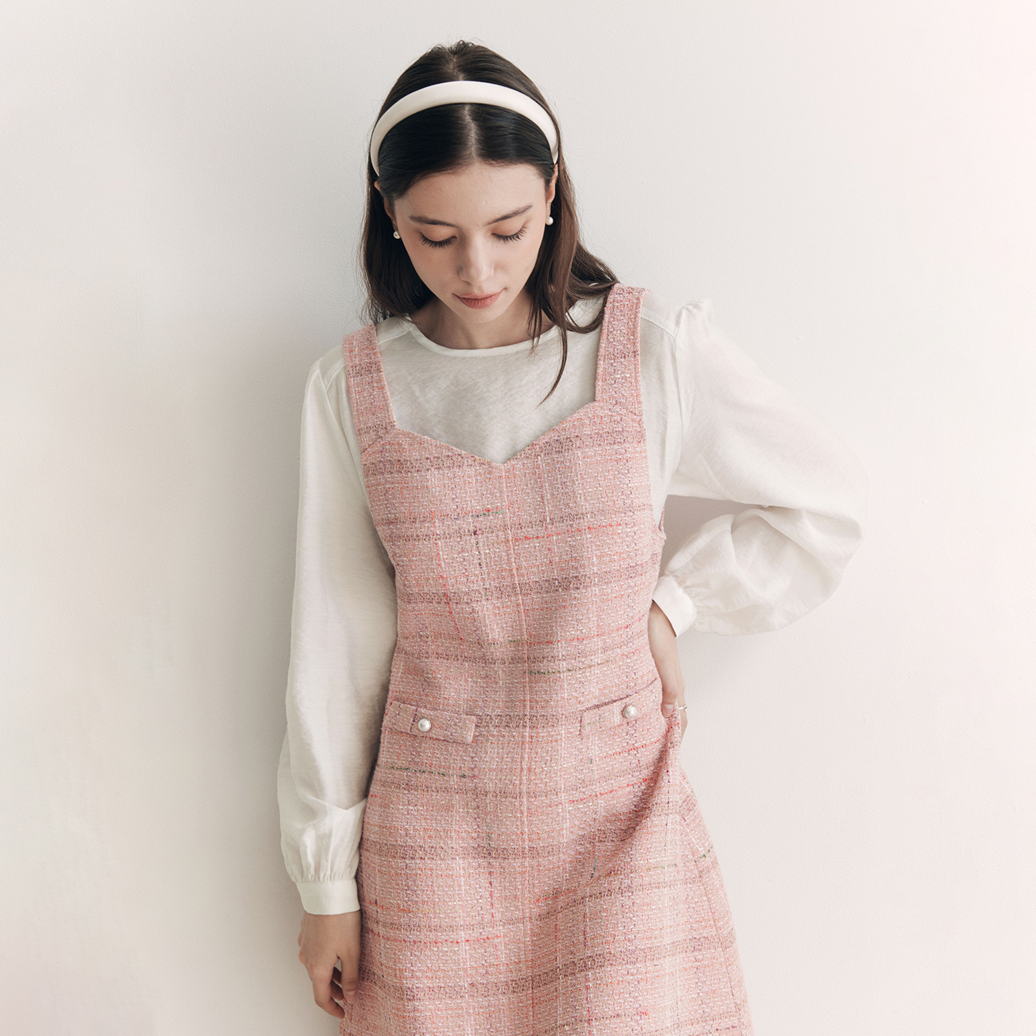 [제로스트릿]하트넥 미니 원피스 HEART NECK MINI ONEPIECE / PINK - 상세 이미지 3