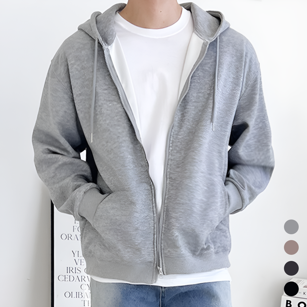 모자큰후드집업 투웨이 커플 남자 2way 무지 오버핏 집업