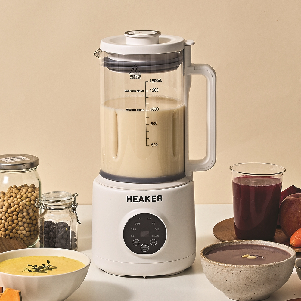 히커 유리 두유 제조기 두유기 죽 이유식 글라스 메이커 대용량 1.5L