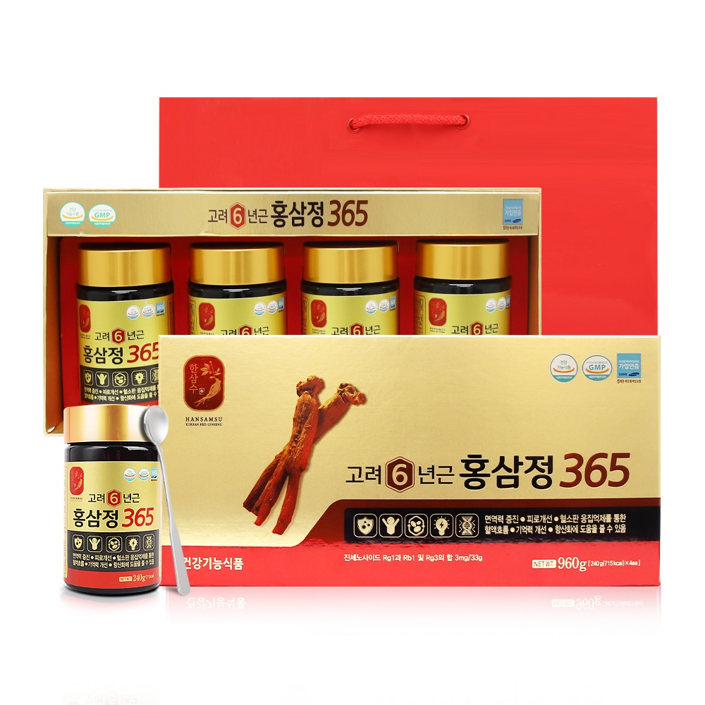 고려6년근 홍삼정365 240gx4병 건강기능식품 선물세트 - 상품 이미지