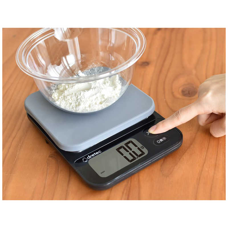 드레텍 Dretec 주방 계량 저울 3kg 0.1g 단위 KS-816BK 블랙 - 상세 이미지 2
