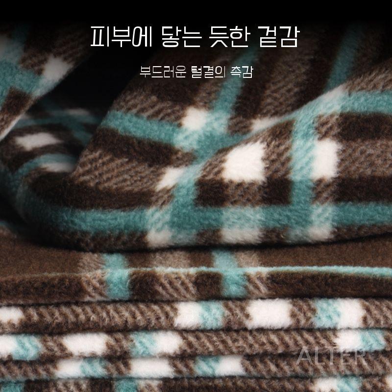 담요 면 양털 사계절 캠핑 계절 사무실 양면 벨벳 710g 아미 그린 - 상세 이미지 2