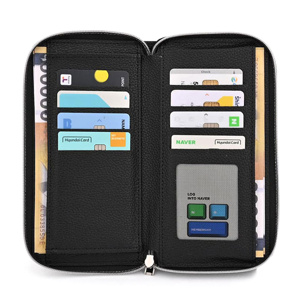 라콤 천연소가죽 지갑 케이스 레드핑크, 갤럭시S21 울트라 - 상세 이미지 2