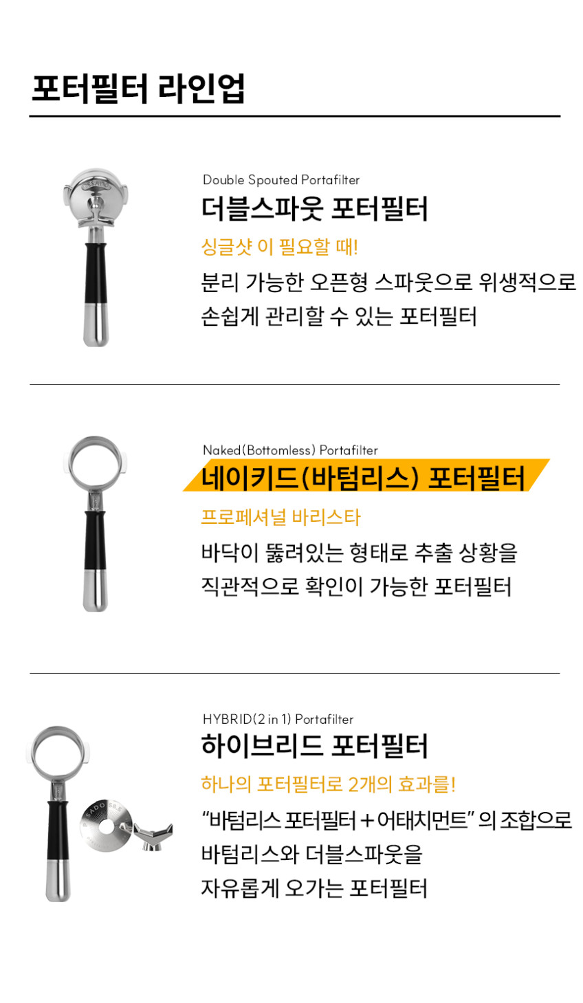 페사도 바텀리스 포터필터 58mm (라마르조코 E61 엘로치오 씨메 슬레이어 시네소 호환) 판매처 상세 정보 이미지 1