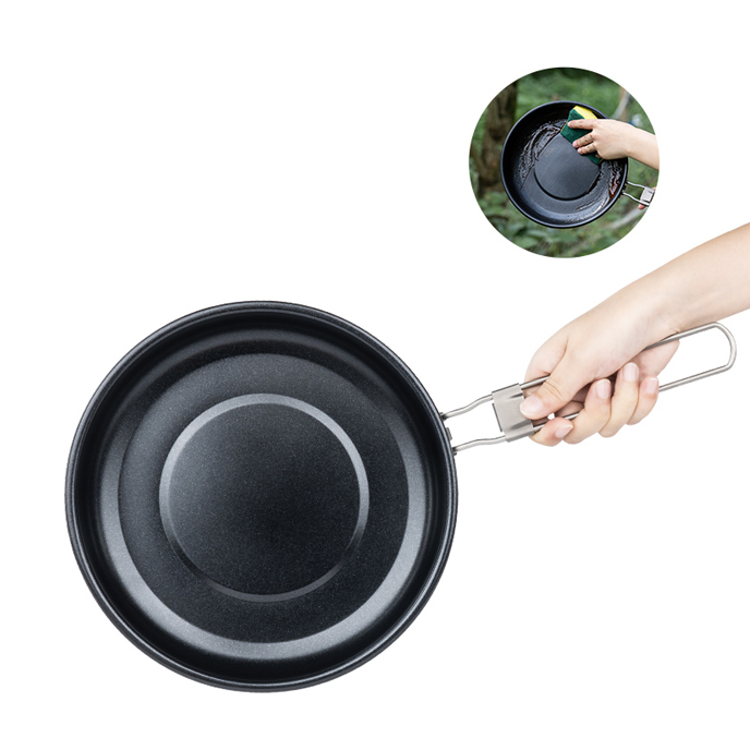 대륙의 테팔팬 티타늄 후라이팬 캠핑 백패킹 프라이팬 무쇠팬 효과 22cm