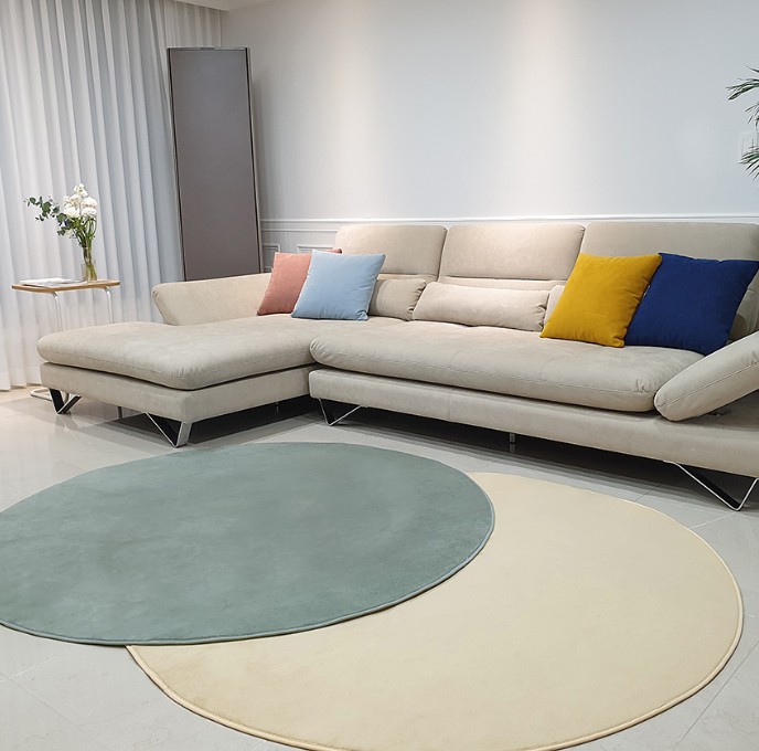 수유의자 소파 전용 소형 원형 러그 깔개 100cm 160cm