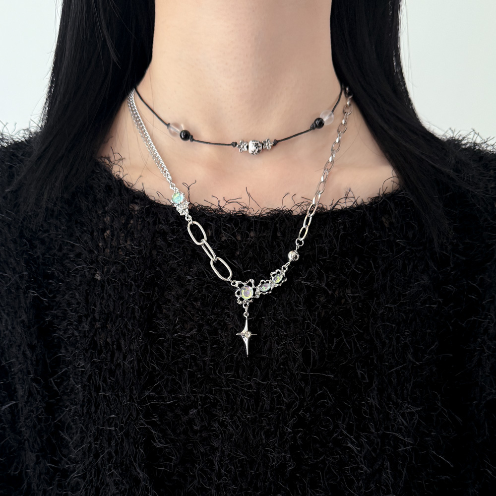 [30%할인/써지컬체인] 세톤 크로스 홀로그램 써지컬스틸 레이어드 목걸이 상세 이미지 5