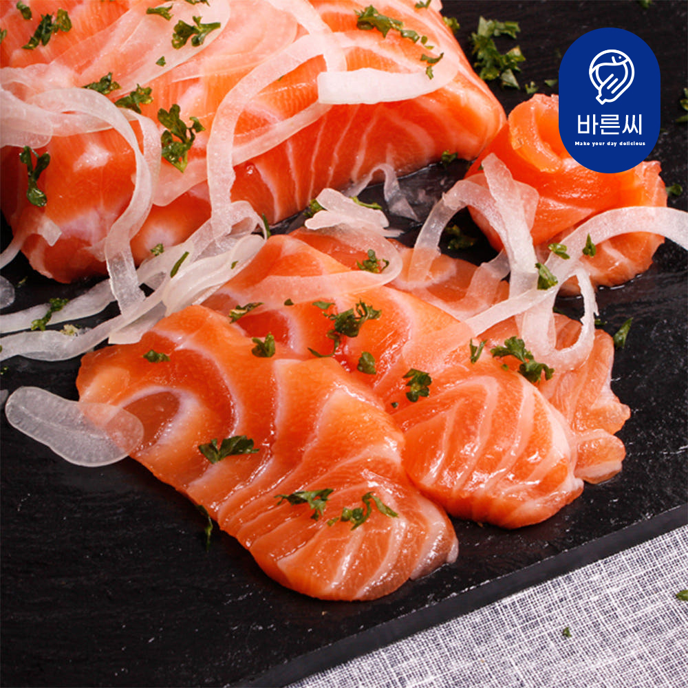 노르웨이 생연어 500g 숙성슬라이스 연어회 훈제연어