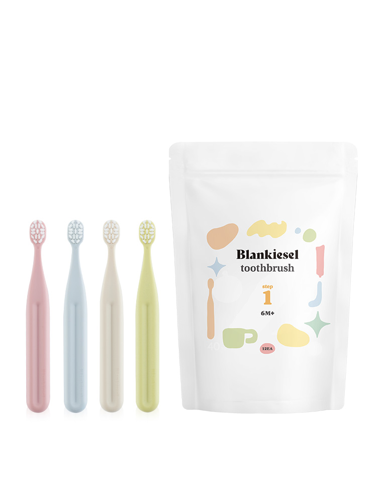 블랑키즐 6~36개월 칫솔 먼슬리 실속팩(12개) 잡기편한 아기 유아 어린이칫솔