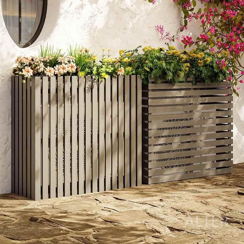 목재 에어컨 실외기 보호 커버 울타리 가리개 덮개 세로 버전 105x45x100cm 브라운 엄청 작은 - 상세 이미지 4