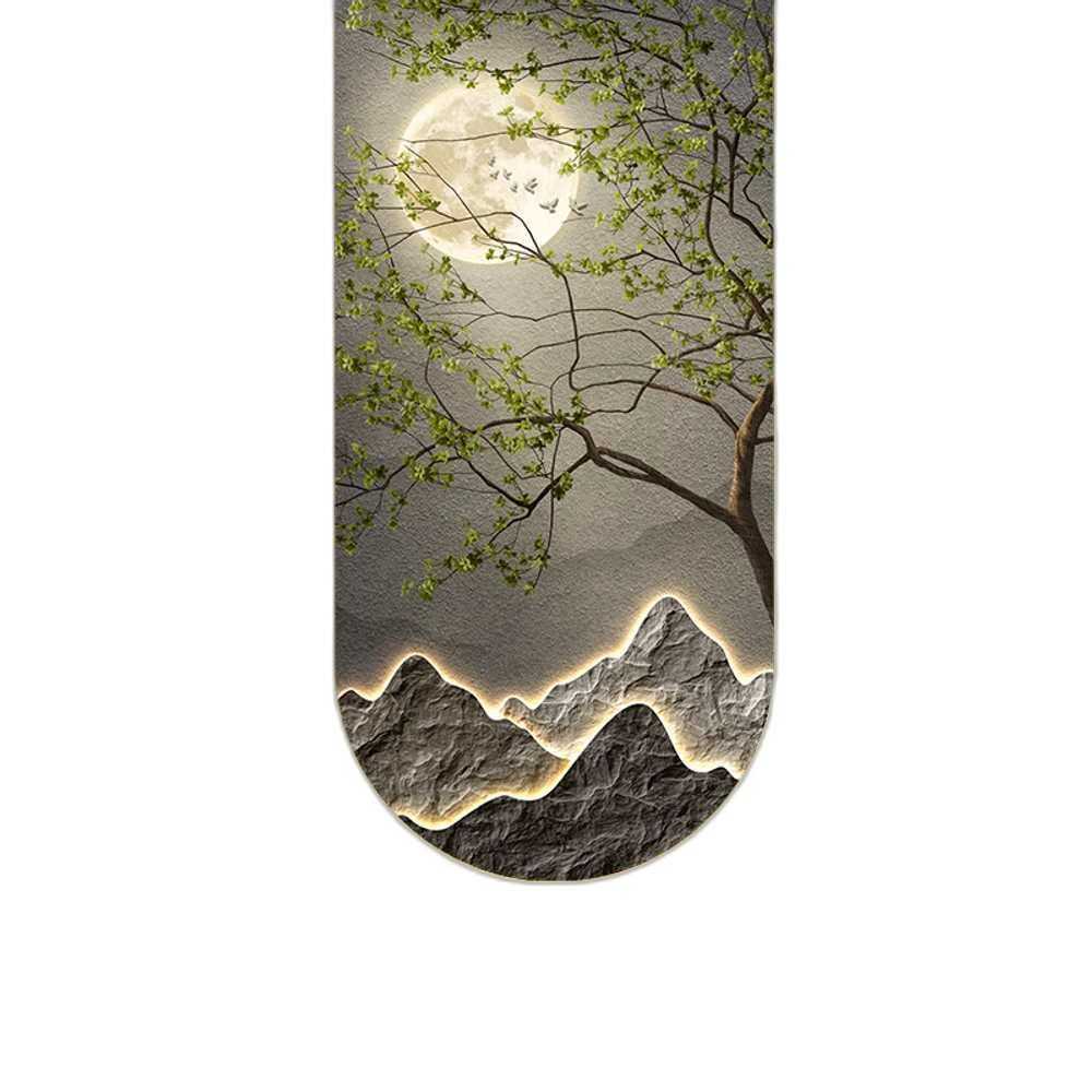 동양화 액자 산수화 풍수 LED 무드등 일식집 수묵화 50x100cm - 상품 이미지