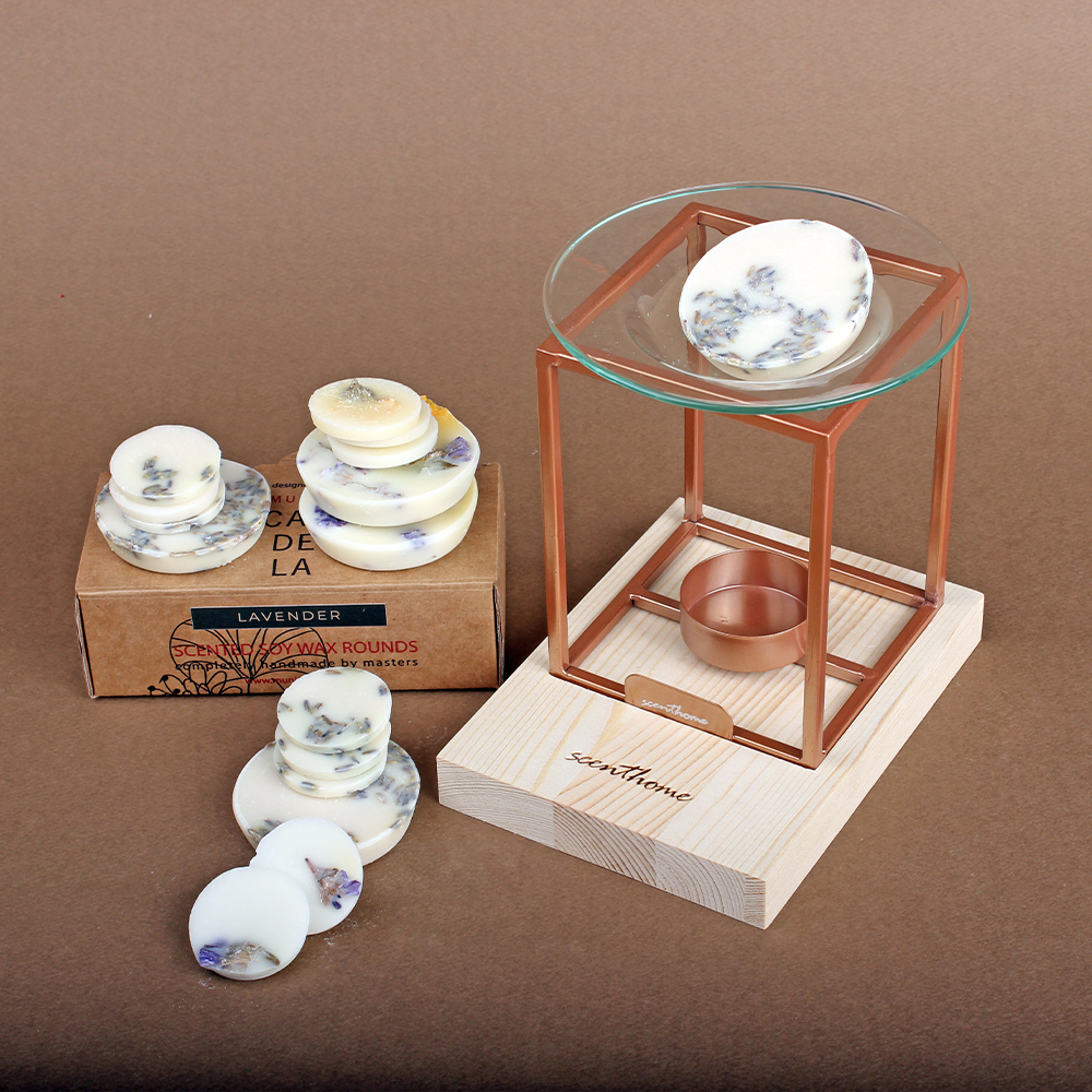 무니오 캔들 센티드 소이왁스 라운드 120g + 워머 세트