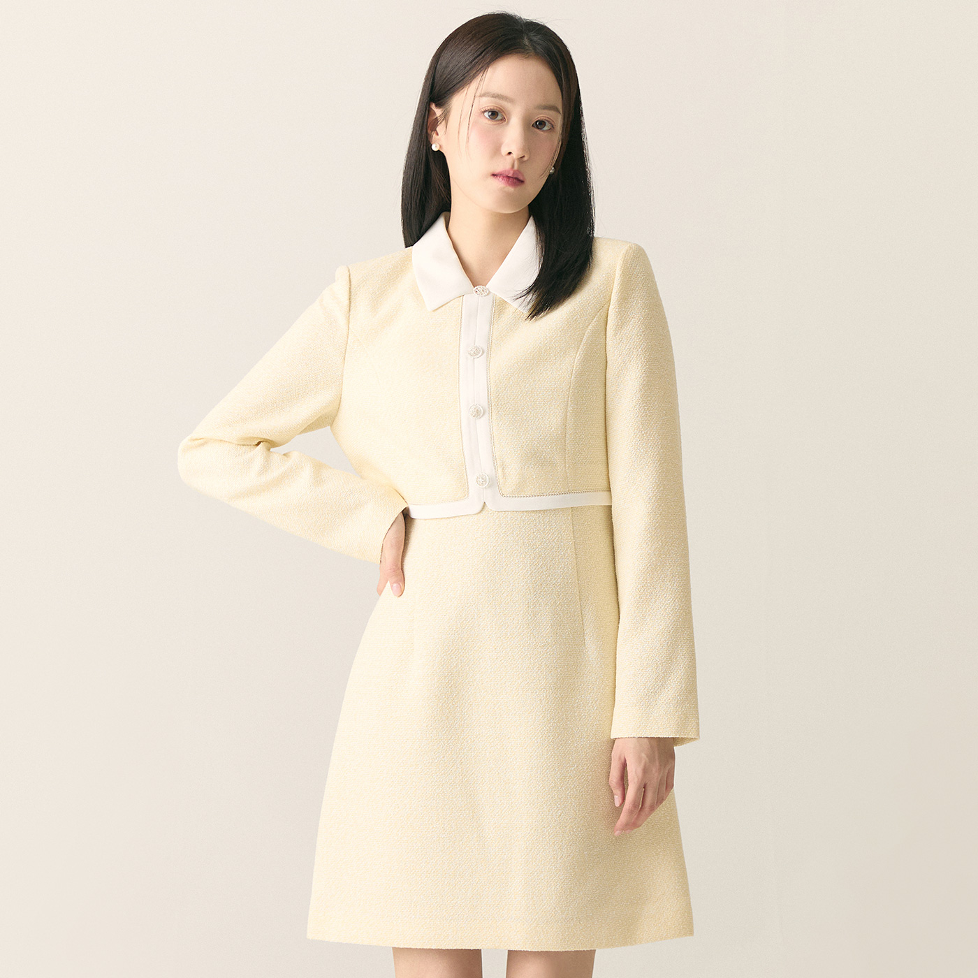 [슈퍼특가] 로엠 카라 트위드 2in1 미니원피스 RMOWF23S12