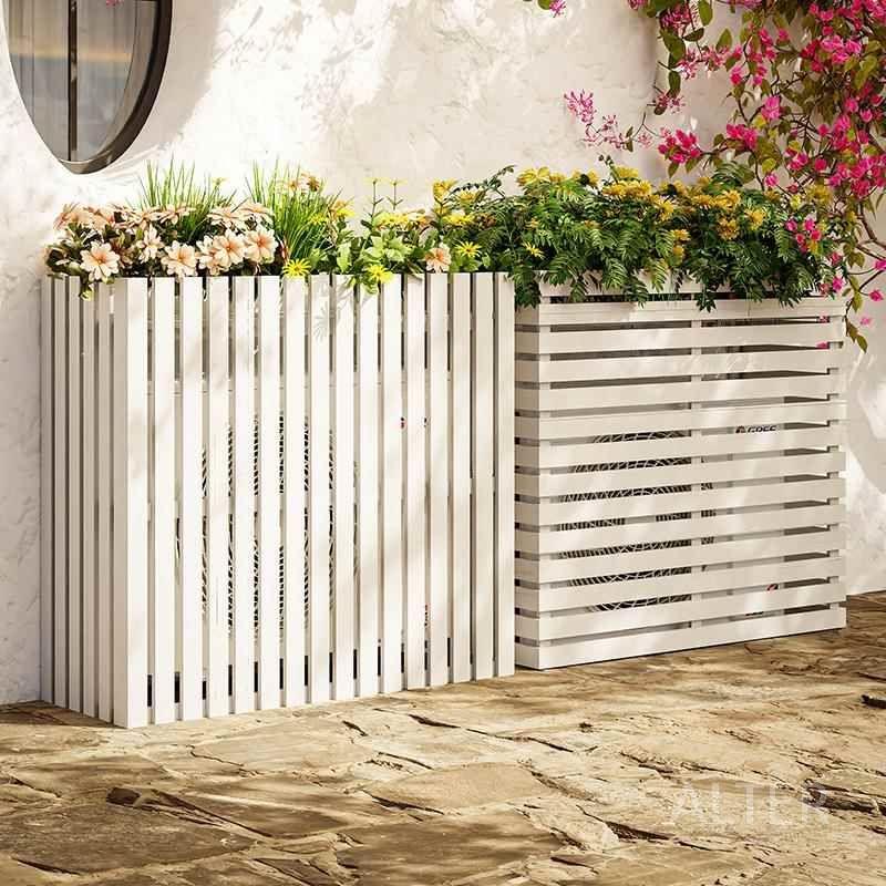 목재 에어컨 실외기 보호 커버 울타리 가리개 덮개 세로 버전 105x45x100cm 브라운 엄청 작은 - 상세 이미지 5