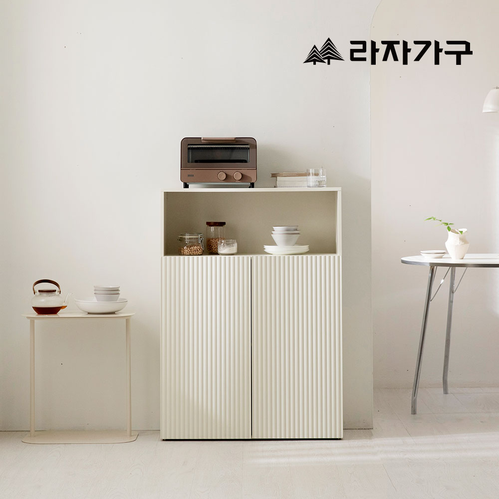 라자가구 글로우 E0 템바보드 거실 수납장 주방 선반장 800 선반형, 3단, 샌드베이지 - 메인 이미지