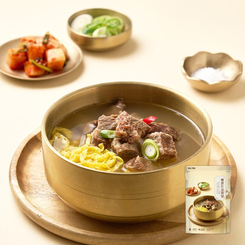 굿스푼 수비드 뼈없는 순살 갈비탕 500g 3팩 부드러운 살코기 속풀이 해장용 즉석국 레토르트 - 상세 이미지 4