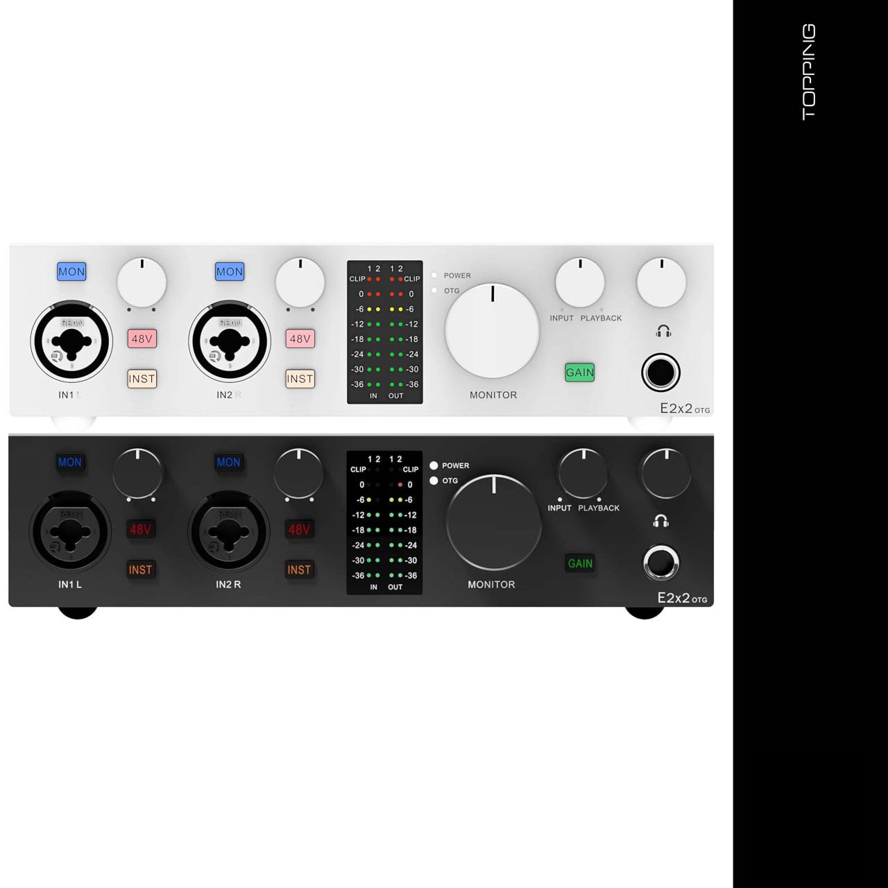 TOPPING E2x2 토핑 오디오 인터페이스 2채널 USB 오인페 홈레코딩