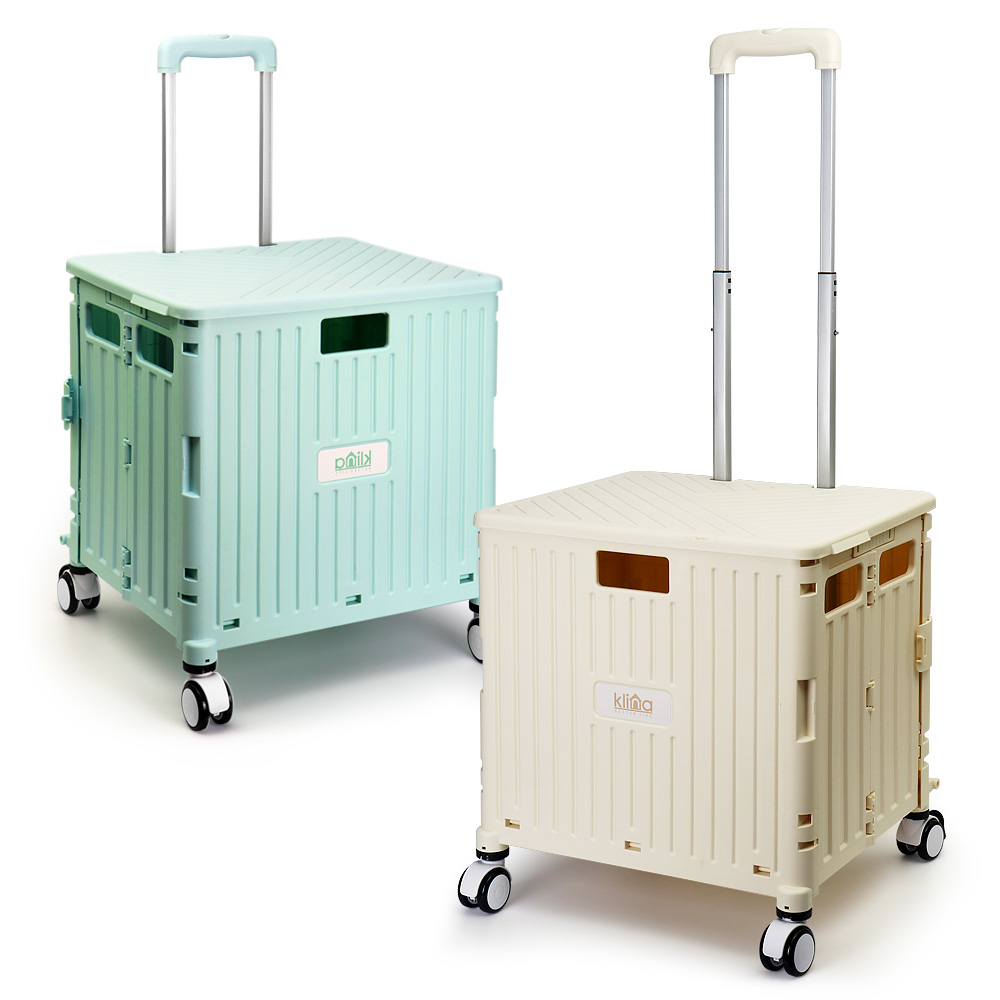 클리나 접이식 쇼핑카트 장바구니 핸드 캐리어 대형, 블랙