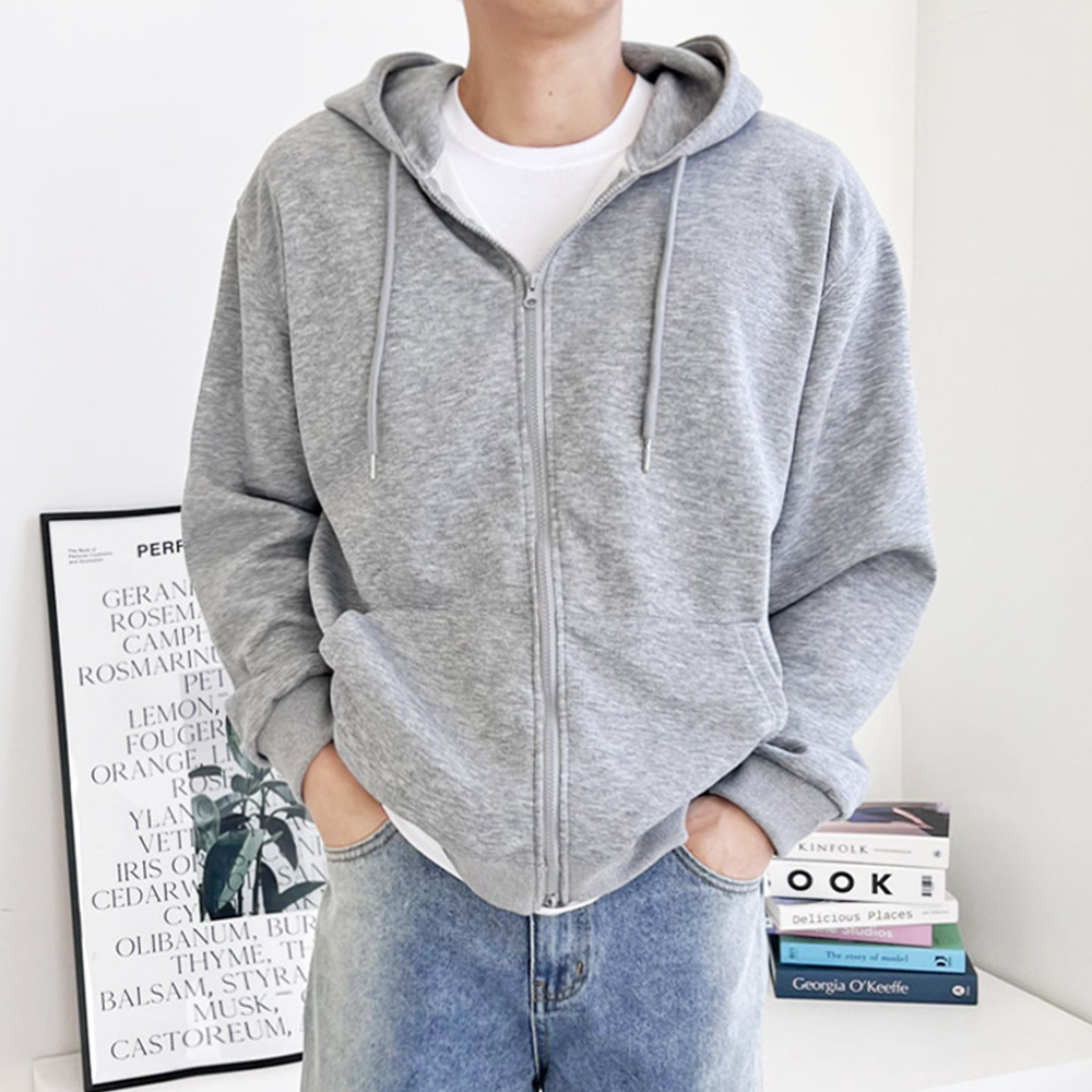 모자큰후드집업 투웨이 커플 남자 2way 무지 오버핏 집업 이미지 6