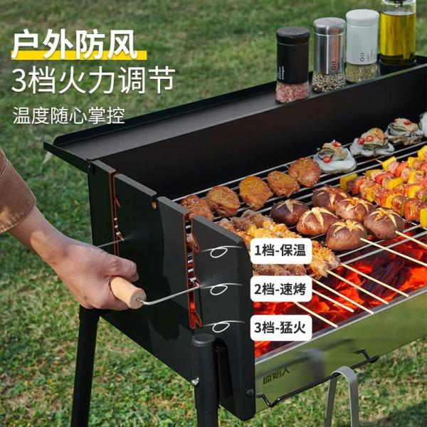 프리미엄 바베큐그릴 야외 캠핑용 대형 숯불 화로대 무연 바베큐 그릴 가정용 오븐 휴대용 용품 도구 : 네이썬 글로벌