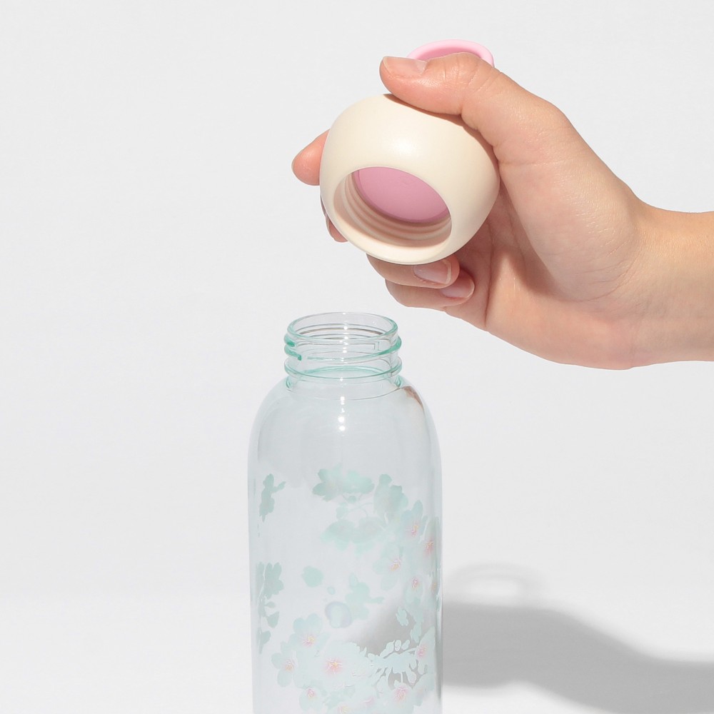일본 스타벅스 2025 벚꽃 한정 실리콘 스트랩 병 페일 블루 532ml - 상세 이미지 3