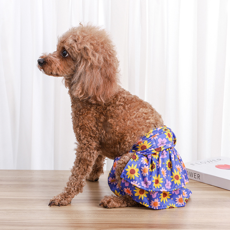 위드레오 강아지 고양이 생리팬티 기저귀 생리대 배변패드 위생팬티 퍼플데이지 XS - 상세 이미지 4
