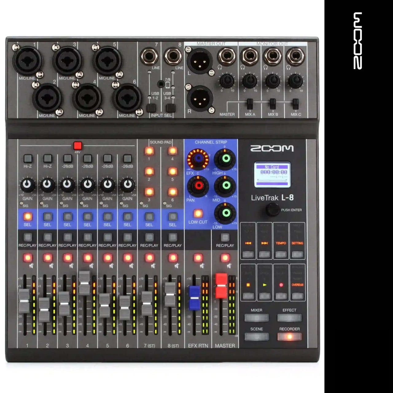 ZOOM LiveTrak L-8 8채널 디지털 믹서 레코더 팟캐스트 L8