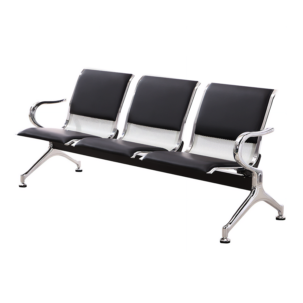대기 실 의자 장 병원 교회 로비 용 공항 3인용 블랙(쿠션)