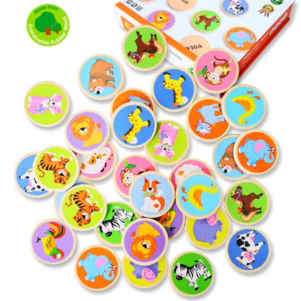 소근육발달놀이방원목블럭 영아유치원기억력게임 대근육발달어린이집짝맞추기게임 12개 - 상품 이미지