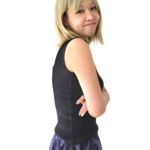 플리츠 사방주름 와플 하이넥 라운드 정장이너 핑크 나시 민소매 티 착용 후기 | 사이즈/핏 총정리 - 상품 이미지 2