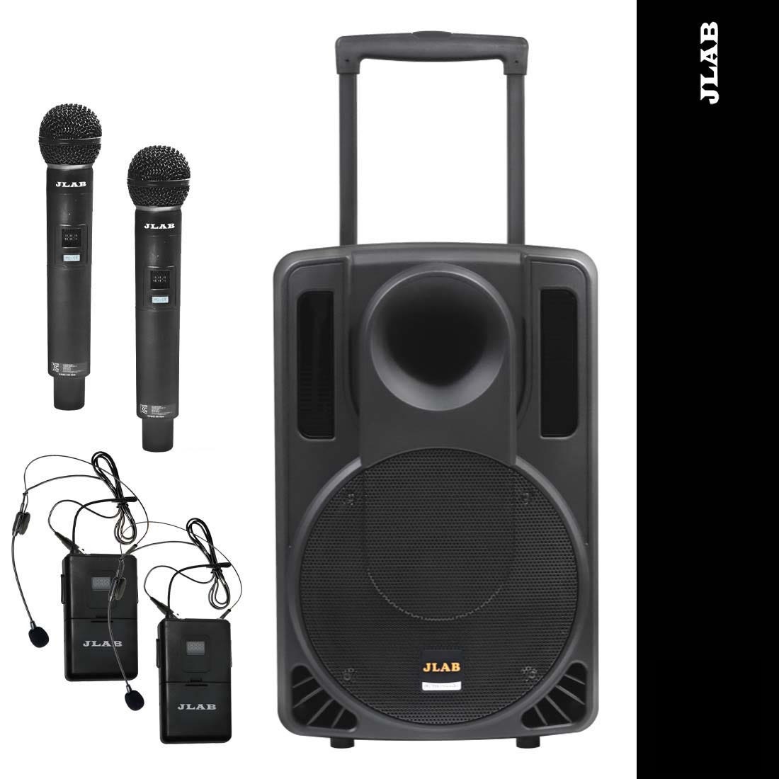 JLAB MK-2300Q 충전식앰프 300W 2채널 무선마이크 야외용 캐리어 스피커