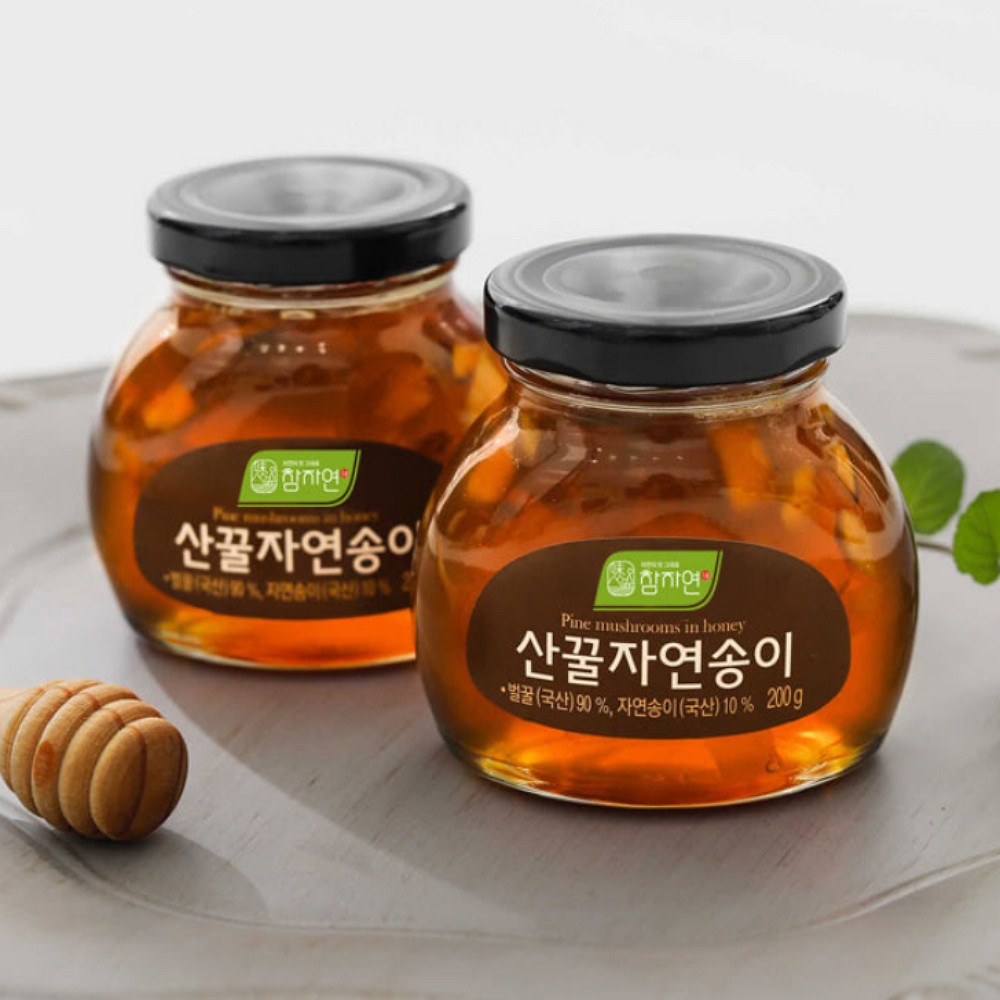 천연 벌꿀 선물 세트 국내산 고급 꿀 자연 송이버섯 명절 졸업 상견례 답례품 200gx2 - 상세 이미지 4
