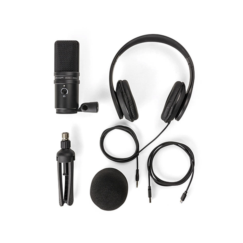 ZOOM ZUM-2 팟캐스트 유튜브 USB 콘덴서마이크 패키지 (헤드폰 및 스탠드 포함)