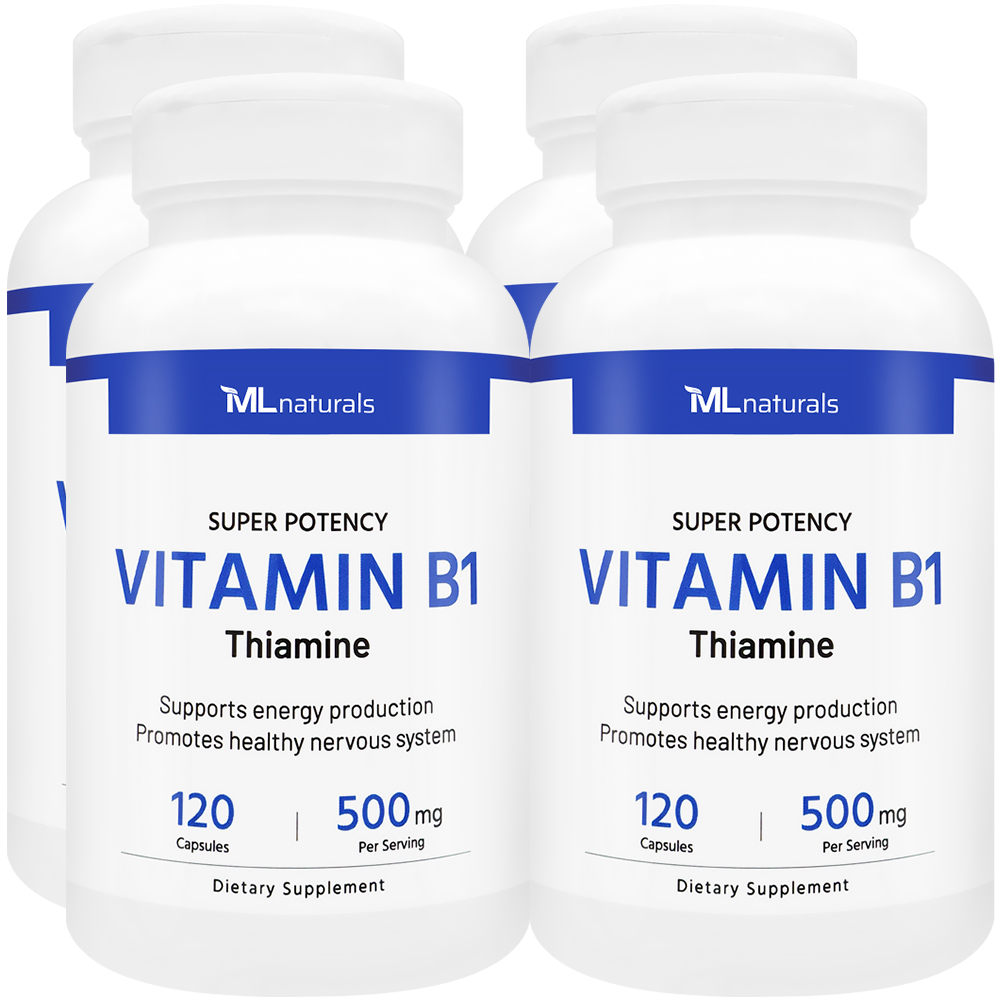 2025 신제품! 4병 마이라이프 내추럴스 비타민 B1 티아민 500mg 120정 - 상품 이미지