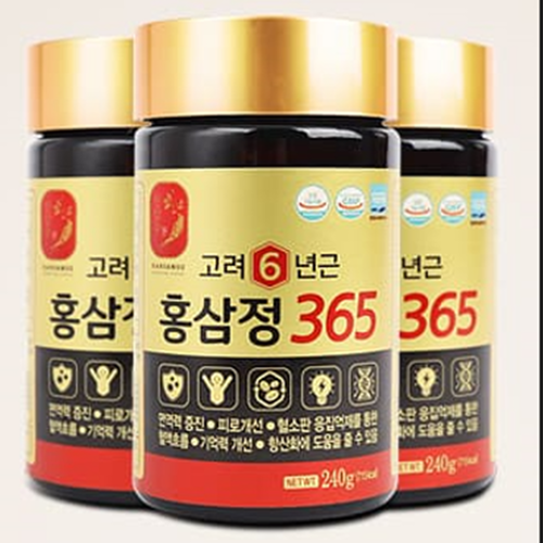 한삼수 고려 6년근 홍삼 정 365 240g 4병 1박스 농축액 진액 액기스 면역 선물 - 상세 이미지 4