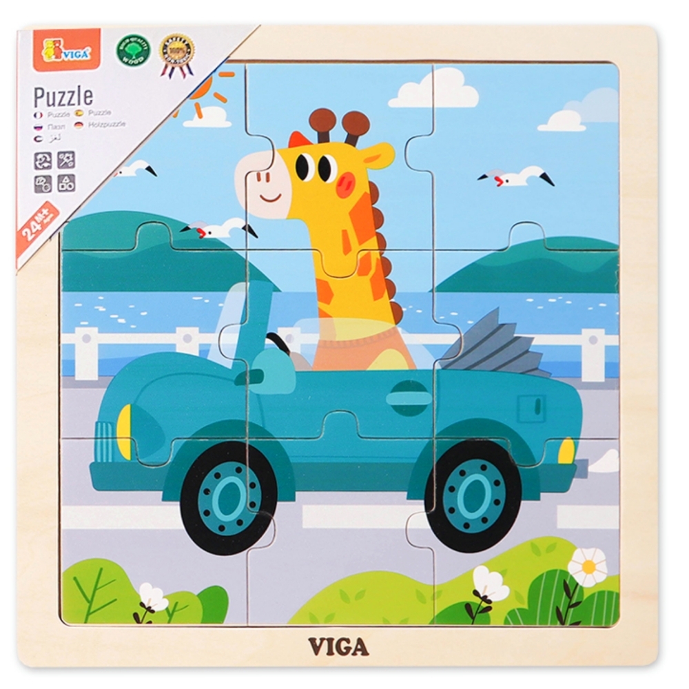 모서리라운딩어린이집놀이나무퍼즐 놀이학습 소근육발달유치원교구원목퍼즐 9조각 5세이상 - 상품 이미지