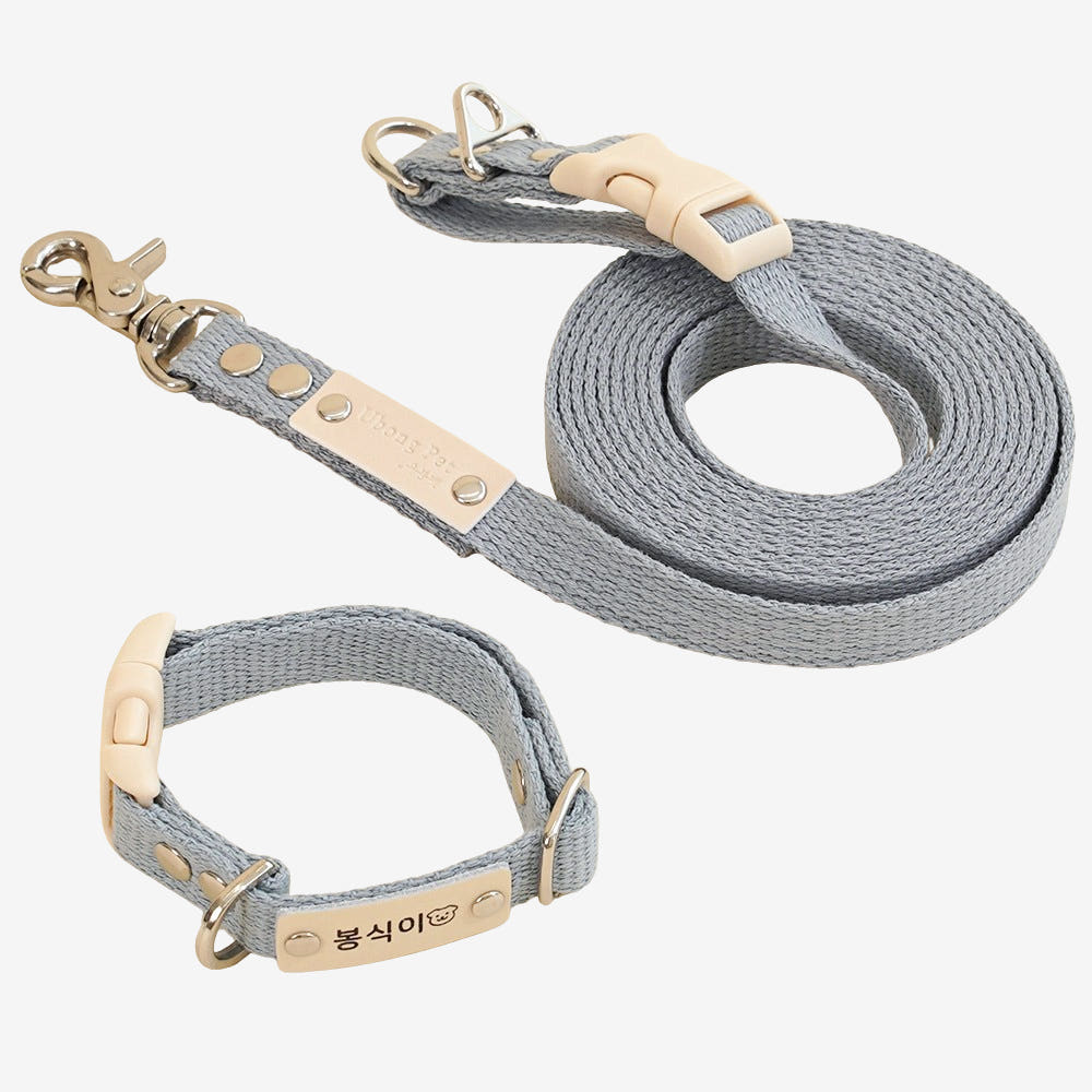유봉펫 순면 강아지 이름표 목줄 + 멀티리드줄 세트 XS 15mm2.5m - 최저가 20,800원