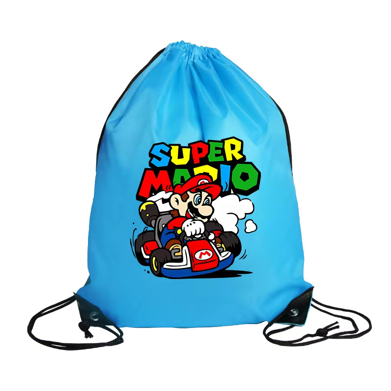 슈퍼 마리오 파티 잼버리 킹부끄 루이지 독서실 크로스 미니 에코 백 가방 굿즈 Drawstring 귀여운 어린이 만화 저장 주머니 생일 선물 대용량... 