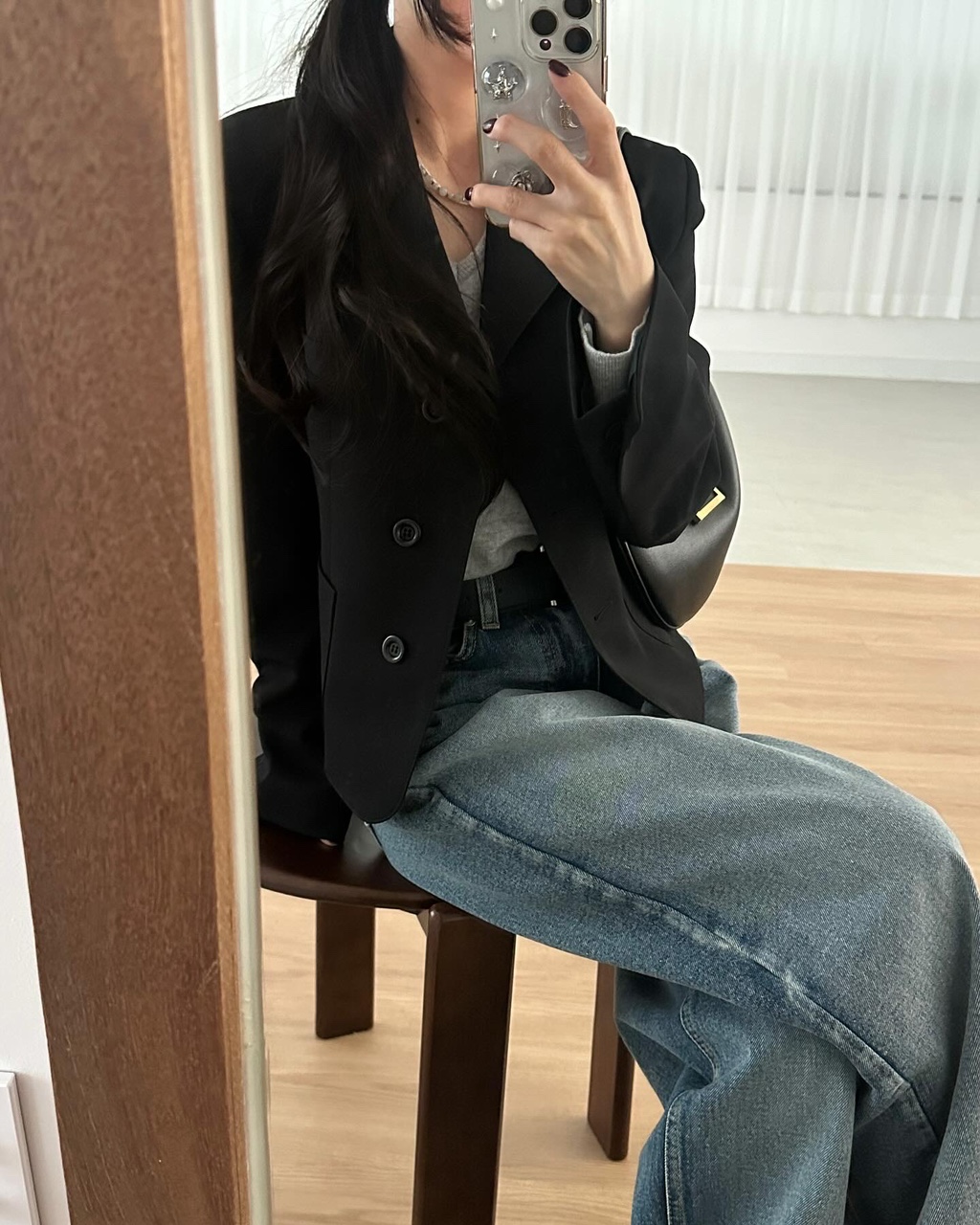 롯시 여성 봄 크롭 쓰리버튼 긴팔 자켓 - 상세 이미지 3