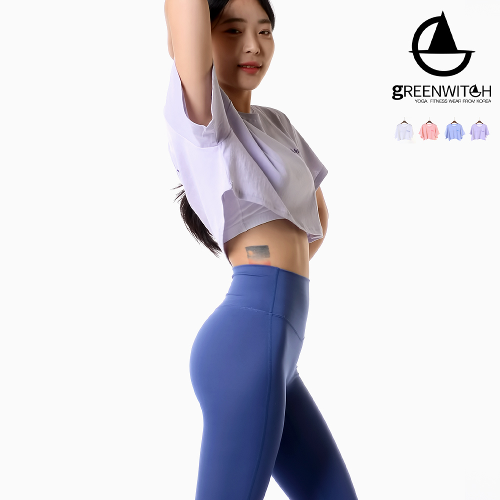 그리니치 루즈한 핏 크롭탑 커버업 크롭티셔츠 요가복 - 상세 이미지 3