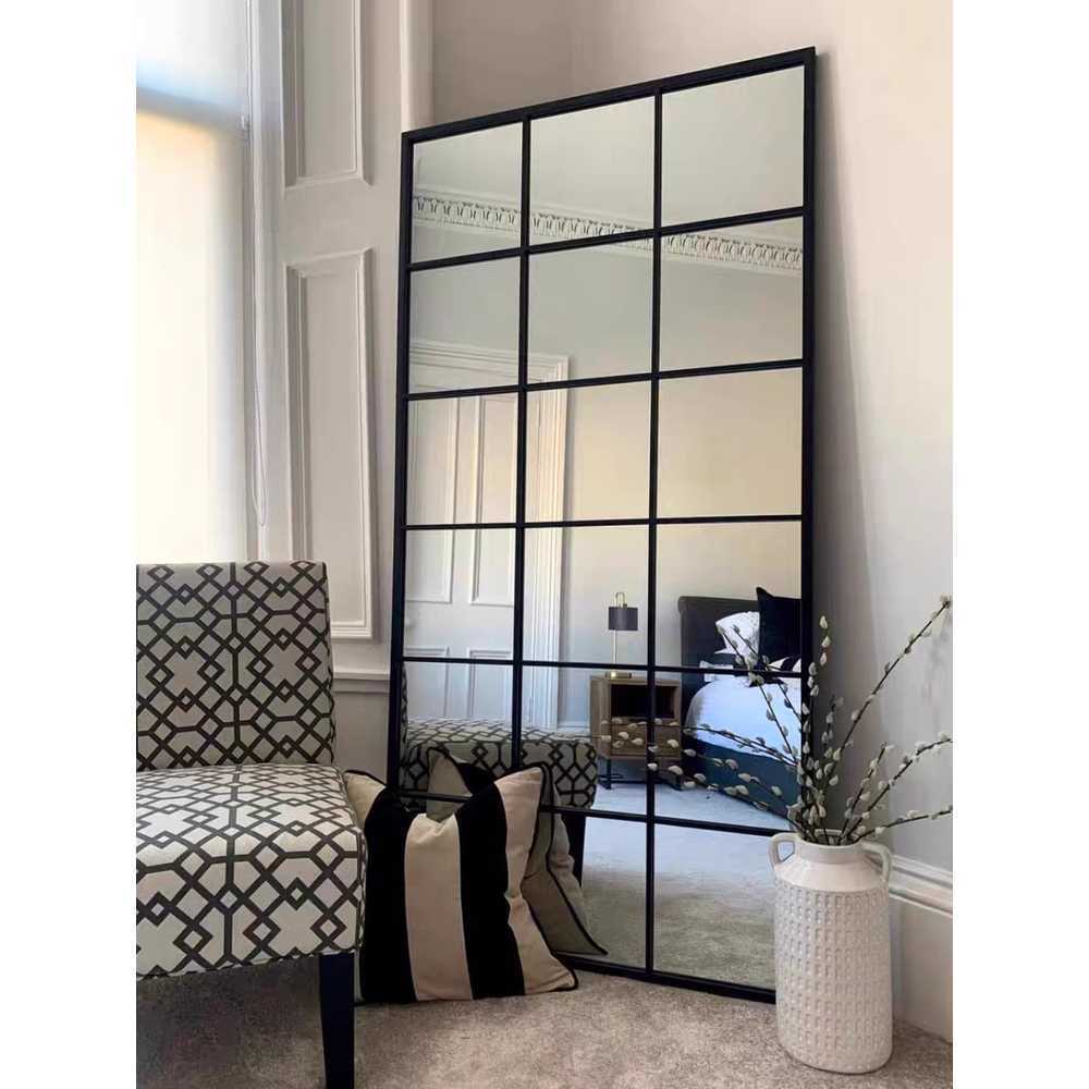 전신거울 사각 창문형 대형 와이드 카페 현관 빈티지 120x80CM - 상세 이미지 2