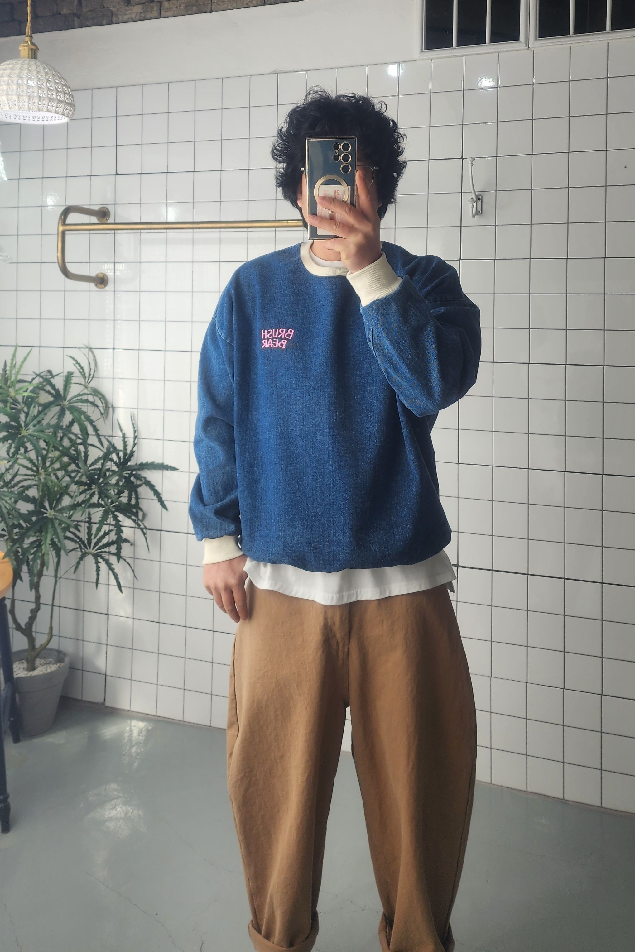 데님 그레피티 청 맨투맨 - 상세 이미지 2