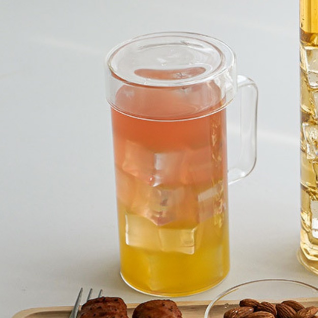 대용량텀블러 손잡이 투명 내열유리텀블러 700ml 대형텀블러 - 메인 이미지