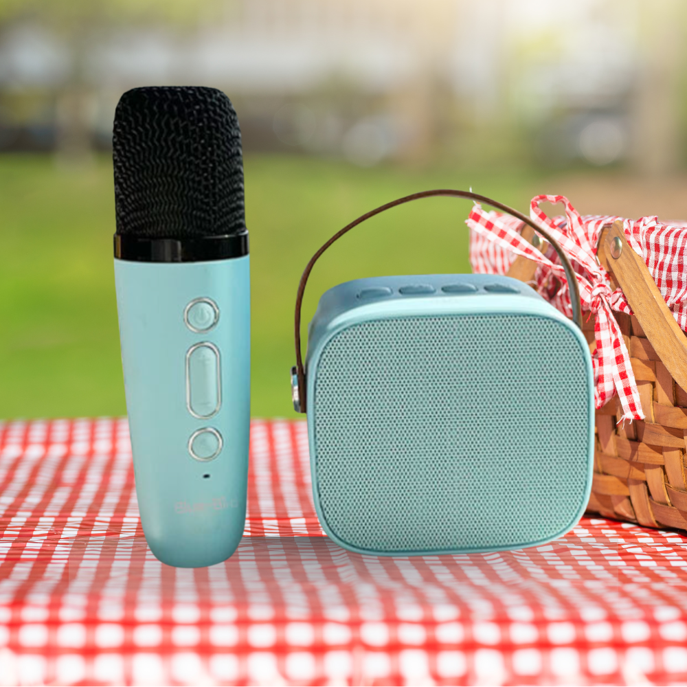 머레이 파스텔 미니 큐브노래방 BLUE-Bird 블루투스 마이크 스피커