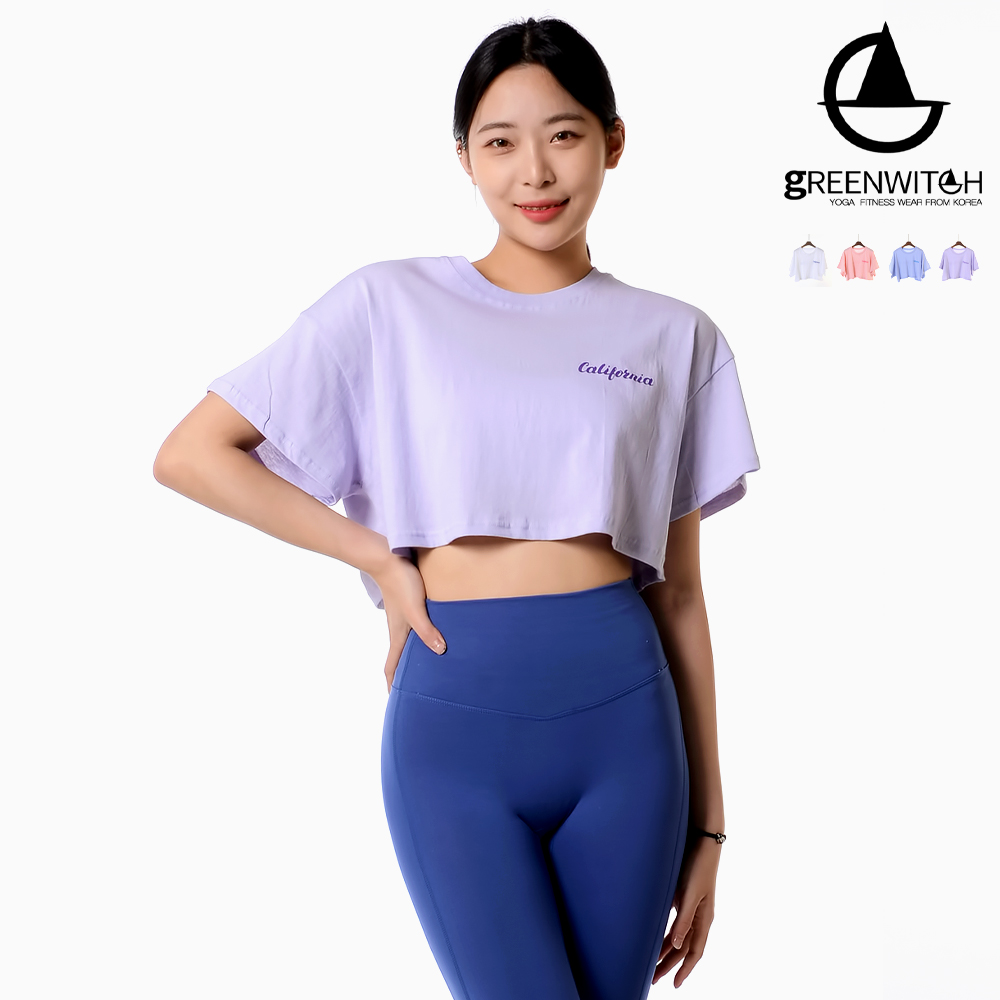 그리니치 루즈한 핏 크롭탑 커버업 크롭티셔츠 요가복 - 상세 이미지 2