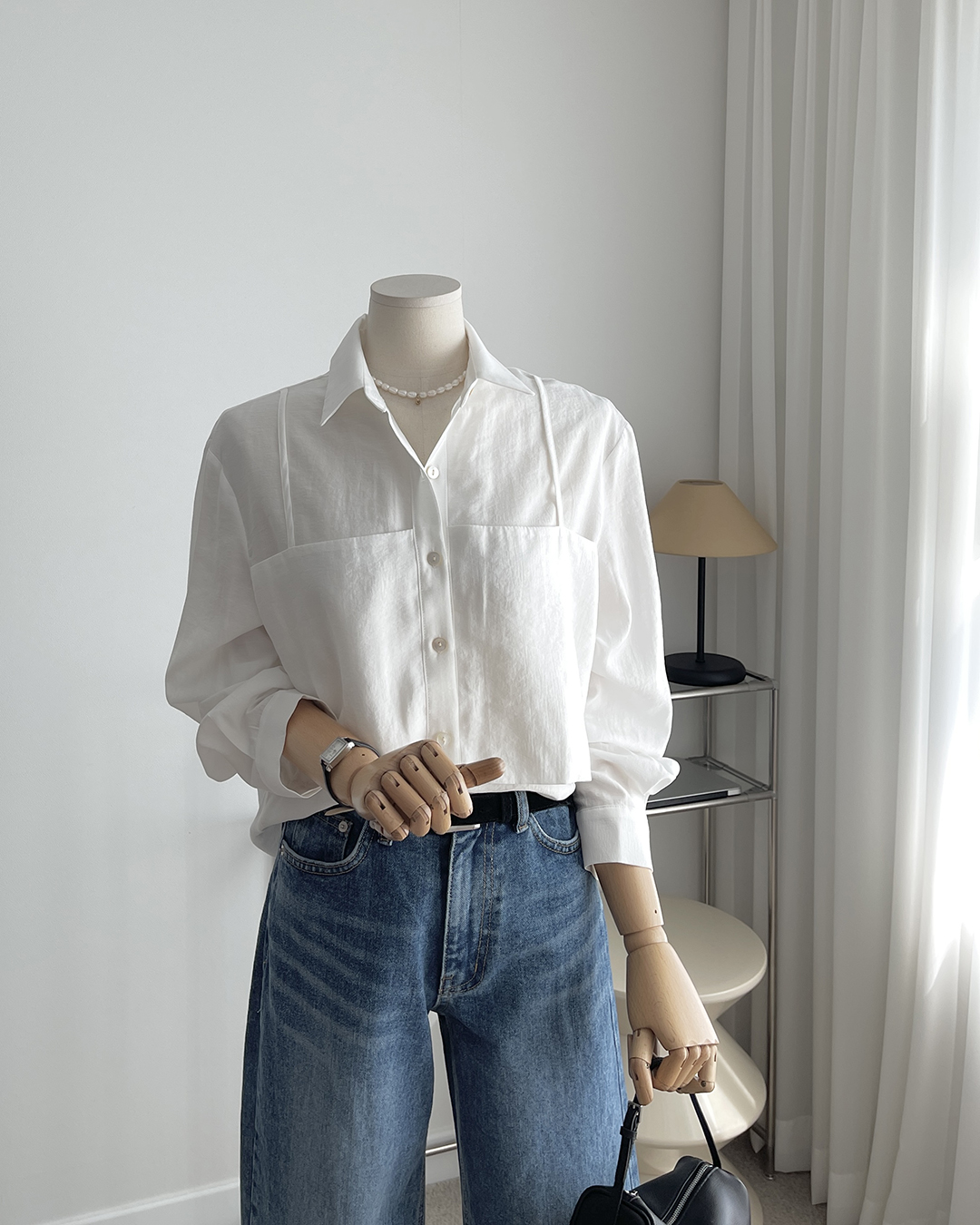 레일라 출근룩 뷔스티에블라우스 셔츠블라우스 제품 이미지