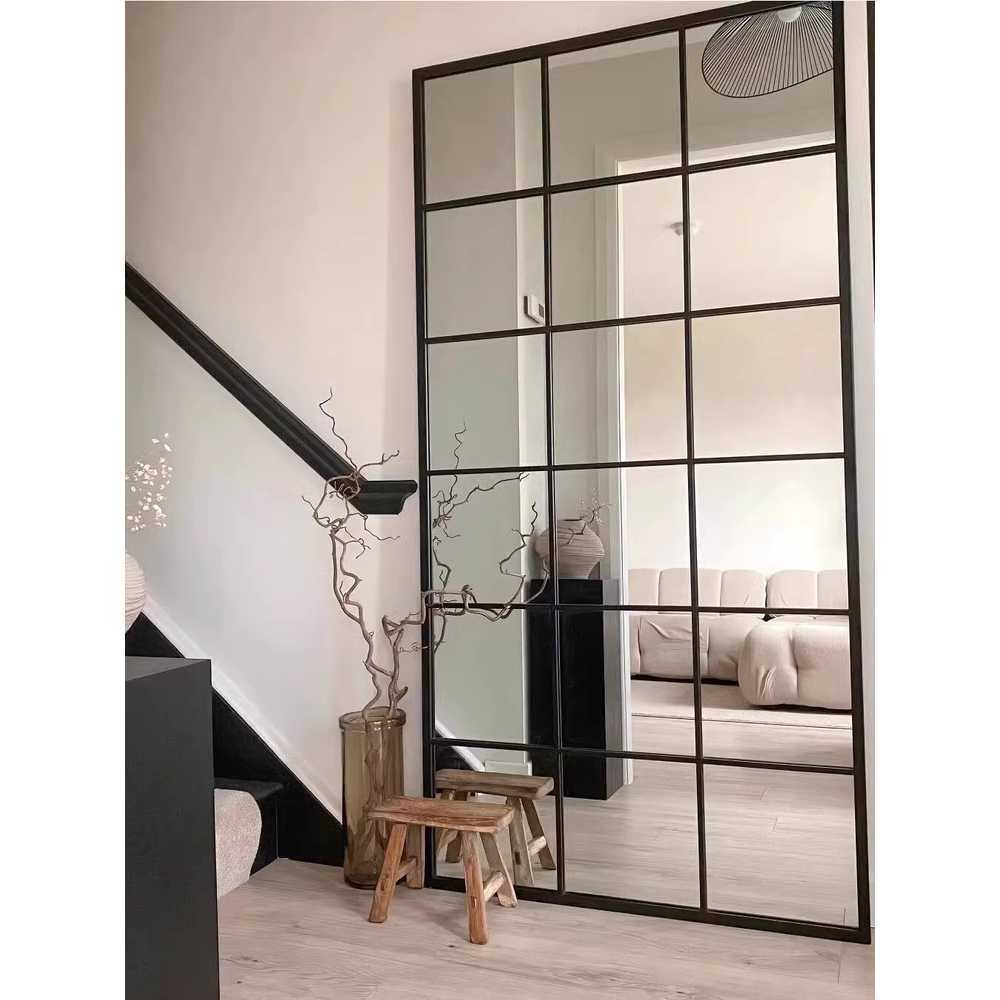 전신거울 사각 창문형 대형 와이드 카페 현관 빈티지 120x80CM - 상세 이미지 5