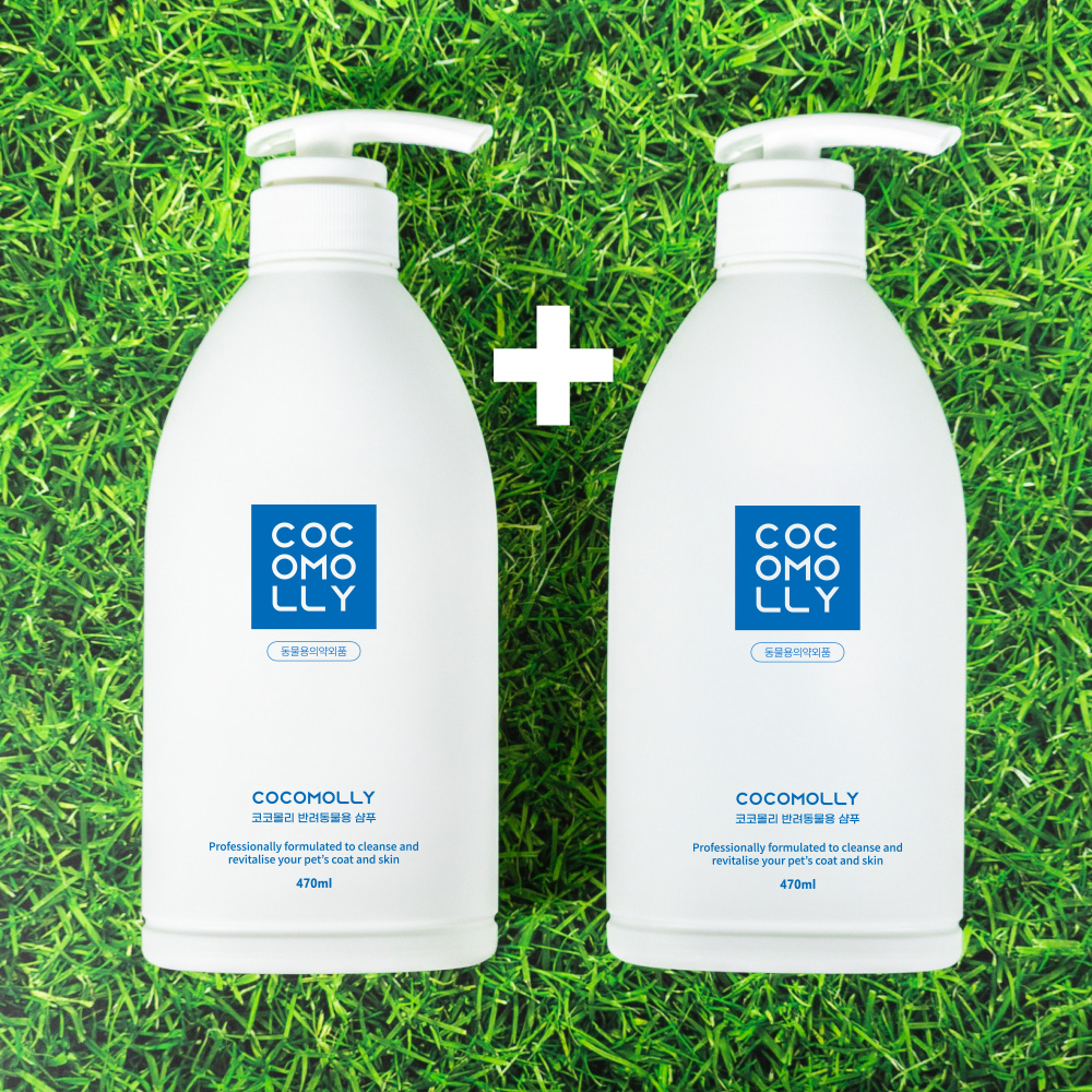 코코몰리 저자극 강아지 판테놀 샴푸 말티즈 푸들 포메라니안 비숑 시츄 470ml, 2개