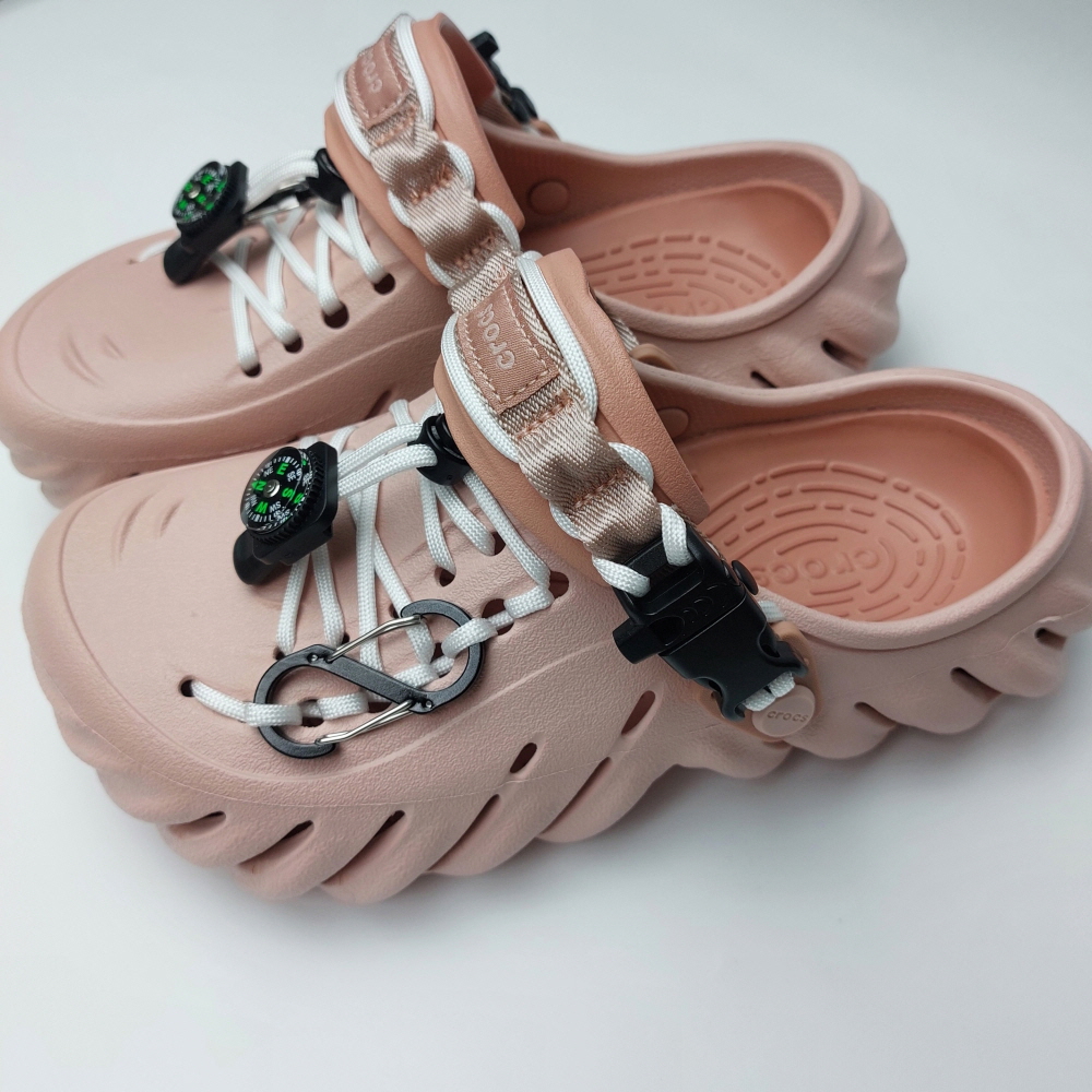 크록스 에코 클로그 핑크 클레이 파라코드 커스텀 슈즈 207937-6TY